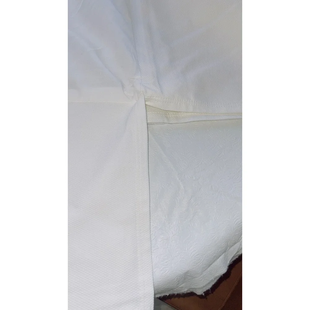 Bates of Maine Woven White Cotton Bedspread Twin Coverlet Made in Portugal